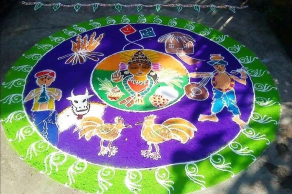 Pongal and Sankranti Theme Rangoli Ideas